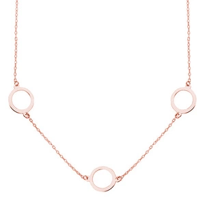 Silver (925) rose gold-plated necklace - three circles