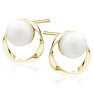 Silver (925) gold-plated earrings with pearl