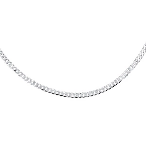 Silver (925) diamond-cut chain - curb extra flat Ø 100 rhodium-plated
