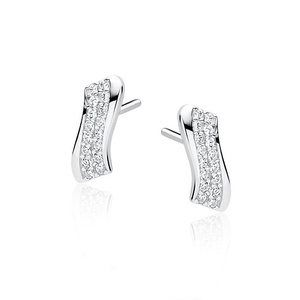 Silver (925) earrings with white zirconia