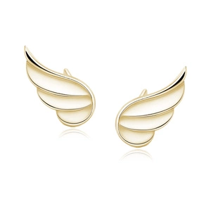Silver (925) earrings - gold-plated wings