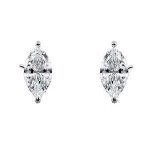 Silver (925) earrings marquise white zirconia