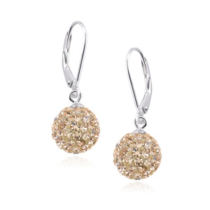 Silver (925) earrings peach disco ball