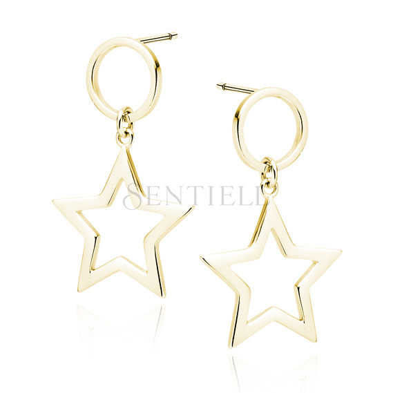 Silver (925) gold-plated earrings - stars