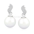 Silver (925) pearl earrings with zirconia