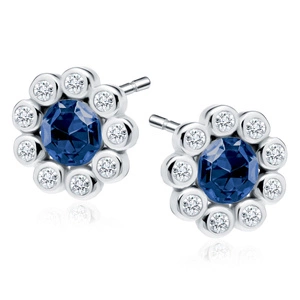 Silver (925) earrings with sapphire zirconia