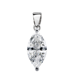 Silver (925) pendant marquise white zirconia