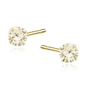 Silver (925) gold-plated earrings round zirconia diameter 5mm