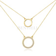 Silver (925) gold-plated necklace - cirlces with zirconias