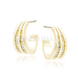 Silver (925) gold-plated earrings with white zirconias