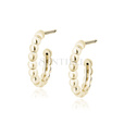 Silver (925) gold-plated earrings - circles with balls