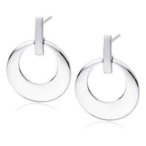 Silver (925) round elegant earrings