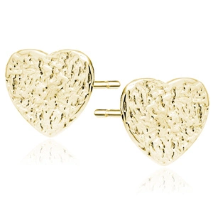 Silver (925) gold-plated earrings - heart