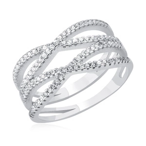 Silver (925) ring with white zirconia