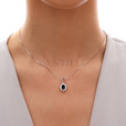 Silver (925) pendant black colored zirconia