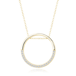 Silver (925) necklace - cirlce with zirconia