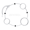 Silver (925) bracelet with circles and black spinels