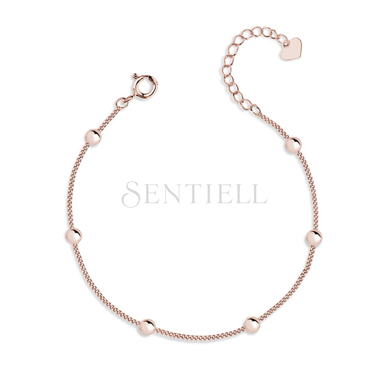 Silver (925) rose gold-plated bracelet with balls