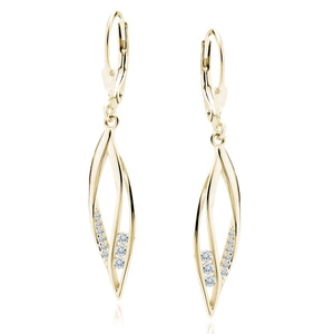 Silver (925) gold-plated earrings with white zirconias