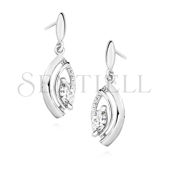 Silver (925) Earrings with white zirconia