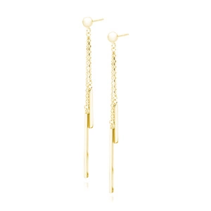 Silver (925) hanging earrings -gold plated sticks