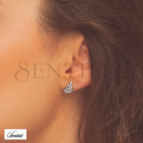 Silver (925) elegant earrings with zirconia