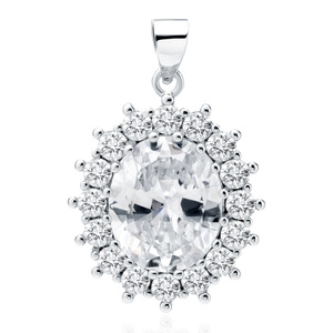 Silver (925) pendant white zirconia