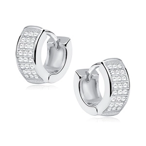 Silver (925) earrings hoop with zirconia