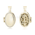 Silver (925) gold-plated polished pendant - oval shaped locket