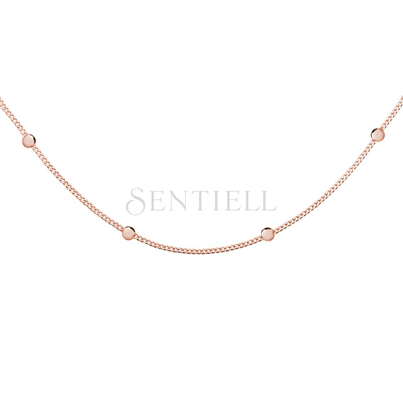 Silver (925) rose gold-plated choker necklace with balls