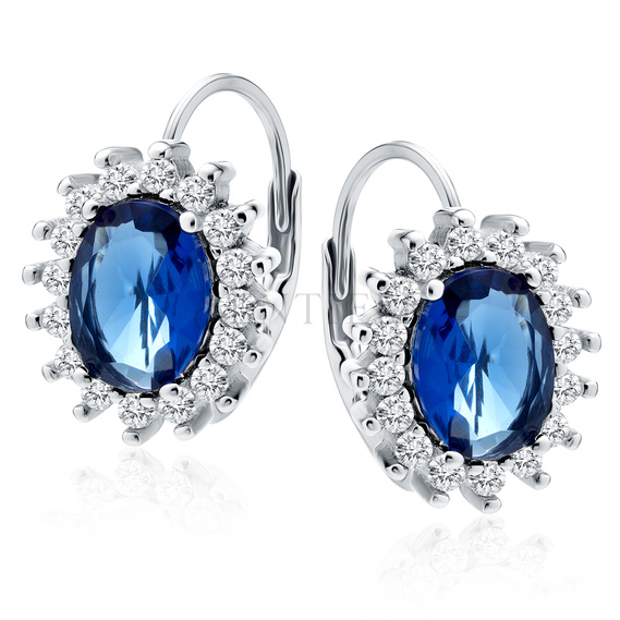 Silver (925) Earrings sapphire zirconia