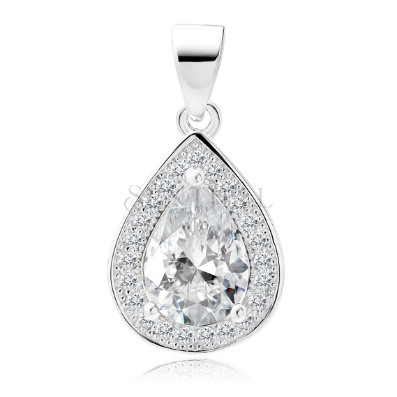 Silver (925) pendant with white zirconia