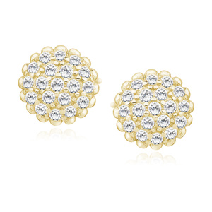 Silver (925) gold-plated earrings with zirconia