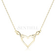 Silver (925) gold-plated necklace - heart and infinities with white zirconias