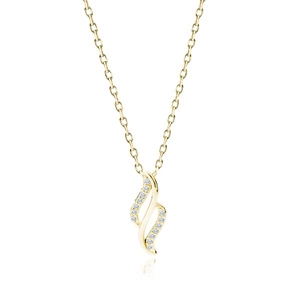 Silver (925) gold-plated necklace with white zirconias