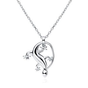 Silver (925) necklace - lizard