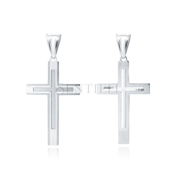 Silver (925) diamond cut pendant cross