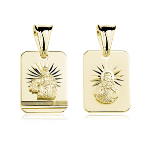 Silver (925) gold-plated pendant Jesus Christ / Scapular Mary