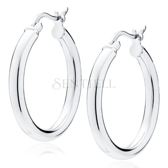 Silver (925) earrings hoops - highly polished