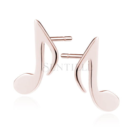 Silver (925) rose gold-plated musical earrings