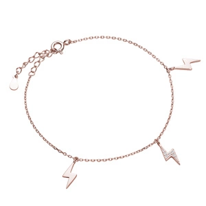 Silver (925) rose gold-bracelet bracelet - lightning with zirconia