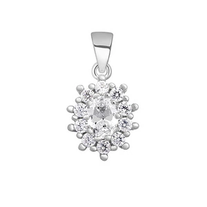 Silver (925) pendant white zirconia