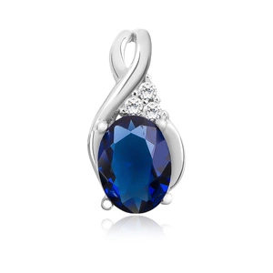 Silver (925) delicate pendant with spphire zirconia