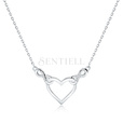 Silver (925) necklace - heart and infinities with white zirconias