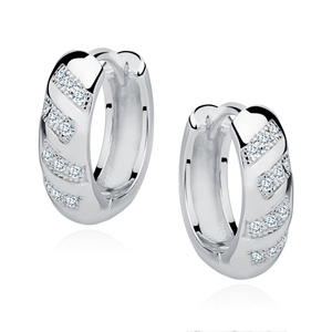 Silver (925) earrings hoop with zirconia