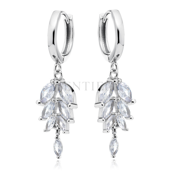 Silver (925) earrings with white zirconias