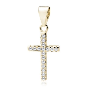 Silver (925) gold-plated pendant cross with zirconia