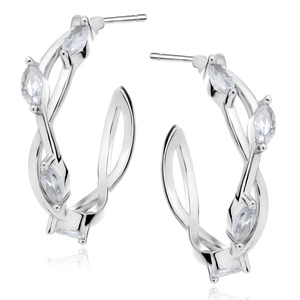 Silver (925) earrings with white zirconias