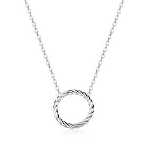 Silver (925) necklace with round pendant