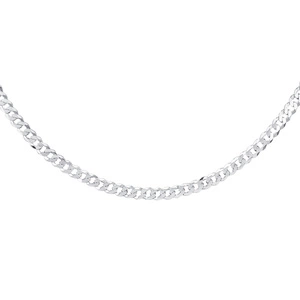 Silver (925) diamond-cut chain - curb extra flat Ø 120 rhodium-plated